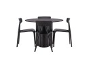 Venture Home Olivia Spisegruppe 110 cm Rund med 4 Ursholmen Stoler Sort