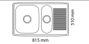 Intra Horizon kjøkkenvask HZD 815 SH 02 Vendbar