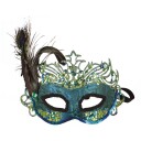 Ptit Clown Halvmaske Påfugl Glitter med Fjær One size 23375