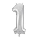 Folie Ballong Sølv 86 cm - Tallet 1