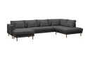 Florenz 4 seters Høyrevendt U formet Sofa med Divan og Sjeselong i Stoff   Mørk grå