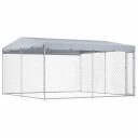 Vidaxl Utendørs Hundegård Med Tak 382X382X225 cm