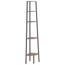 vidaXL Hj?rnehylle 5 etasjer m?rkebrun og svart 45,5x31,5x180 cm