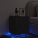  Nattbord med LED svart konstruert tre 8721012253216
