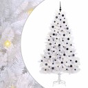 vidaXL Kunstig sammensatt juletre med 300 LED Hvit 210 cm PVC og stål