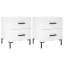  Nattbord 2 stk hvit 40x35x47,5 cm konstruert tre