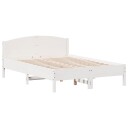 vidaXL Sengeramme med hodegavl hvit 135x190 cm heltre furu 8721012427952