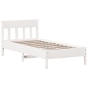 vidaXL Sengeramme med hodegavl hvit 75x190 cm heltre furu 8721012428492