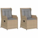 vidaXL Hagebenk 2 pcs Beige polyrotting