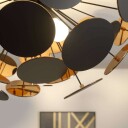 Lindby Svart, gylden taklampe Kinan