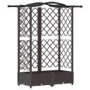 vidaXL Hevet Bed med Trellis og Tak Brun 124 x 40 x 123 cm PP