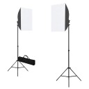 vidaXL Fotostudiosett med softbokslys og bakgrunn