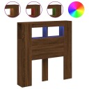  Sengegavl med LED brun eik 100x18,5x103,5 cm konstruert tre 8721012259201