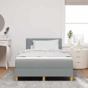  Box Spring Seng med Madrass & LED Lysegrå 120x190 cm Stoff