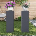  Utendørs Plante Stativ 2 stk Antrasitt 24x24x75 cm Stål