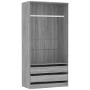 vidaXL Garderobe grå sonoma 100x50x200 cm konstruert tre