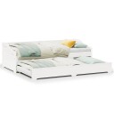  Daybed med trille uten madrass IRUN hvit 90x200 cm