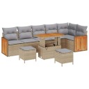 vidaXL Hagesofa Set 11 stk. 7-Antall seter Beige og lys grå