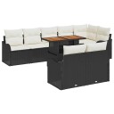 vidaXL Hagesofa Set 9 stk. 8-Antall seter Svart og krem