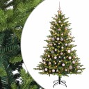 vidaXL Kunstig juletre med kuler 240 cm 300 LED-lys Varmhvit