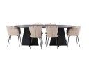 Venture Home Bootcut Spisegruppe 230 cm Oval med 4 Limhamn Stoler Beige
