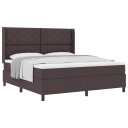  Box Spring Seng med Madrass   Mørk Brun 180x200 cm Stoff