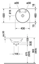 Duravit Architec Servant for underliming Ø400, med blanderhull