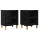  Sengeskap 2 pcs Svart Eik 40 x 30 x 50 cm Konstruert tre