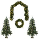 vidaXL Mini juletresett 120 cm 275 LED-lys Varmhvit PVC Grønn
