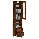vidaXL Highboard røkt eik 34,5x34x180 cm konstruert tre 8720845487409