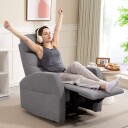 Justerbar hvilestol med fotstøtte – mørkegrå lin look