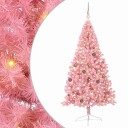  Kunstig Forhåndsopplyst Juletre med 300 LED Rosa 210 cm PVC