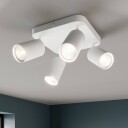 Euluna Taklampe Eye Spot 4 lyskilder kvadrat, hvit