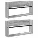 vidaXL Magasinreol 2 pcs Grå Sonoma 60 x 12 x 30 cm Konstruert tre