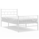 vidaXL Sengeramme i metall med hode- og fotgavl hvit 100x190 cm 8721012189218