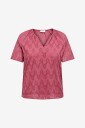 Only Carmakoma - Bluse carCleanor SS V-neck Top Wvn - Rød