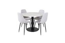 Venture Home Estelle Spisegruppe 106 cm Rund med 4 Polar Stoler Sort