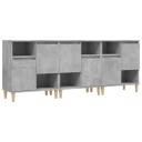 vidaXL Skjenker 3 stk betonggrå 60x35x70 cm konstruert tre