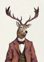 A deer With Human Attire—wearing Plakat Plakat / 100x150cm