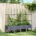 Plantekasse med espalier grå 160x40x142,5 cm PP