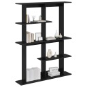 vidaXL Vegghylle Svart eik 102 x 20 x 130 cm Konstruert tre