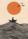 Boat and Sun Plakat Plakat / 100x150cm