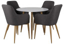 Venture Design Polar & Comfort spisegruppe Hvit/grå 4 st stoler & bord 90 cm