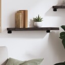 vidaXL Vegghylle m?rkegr? 60x20x4 cm behandlet heltre eik