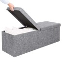 Oppbevaringsbenk med 100 liters kapasitet – lys grå 80x40x40 cm