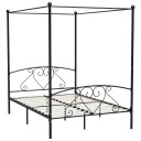 vidaXL Himmelsengeramme svart metall 140x200 cm