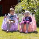 Jilong Glitter Oppblåsbar Trone Rosa