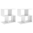 vidaXL Nattbord 2 stk høyglans hvit 50x30x51,5 cm sponplate