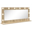  Sminkespeil med LED belysning Sonoma Eik 100x45x18 cm