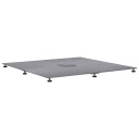 vidaXL Parasollfot Mørk grå trelook 100 x 100 x 4 cm Stål